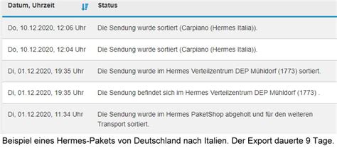 hermes versand nach italien